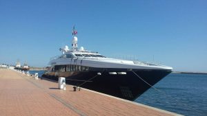 Superyacht docked in Marina Bizerte in Tunisia