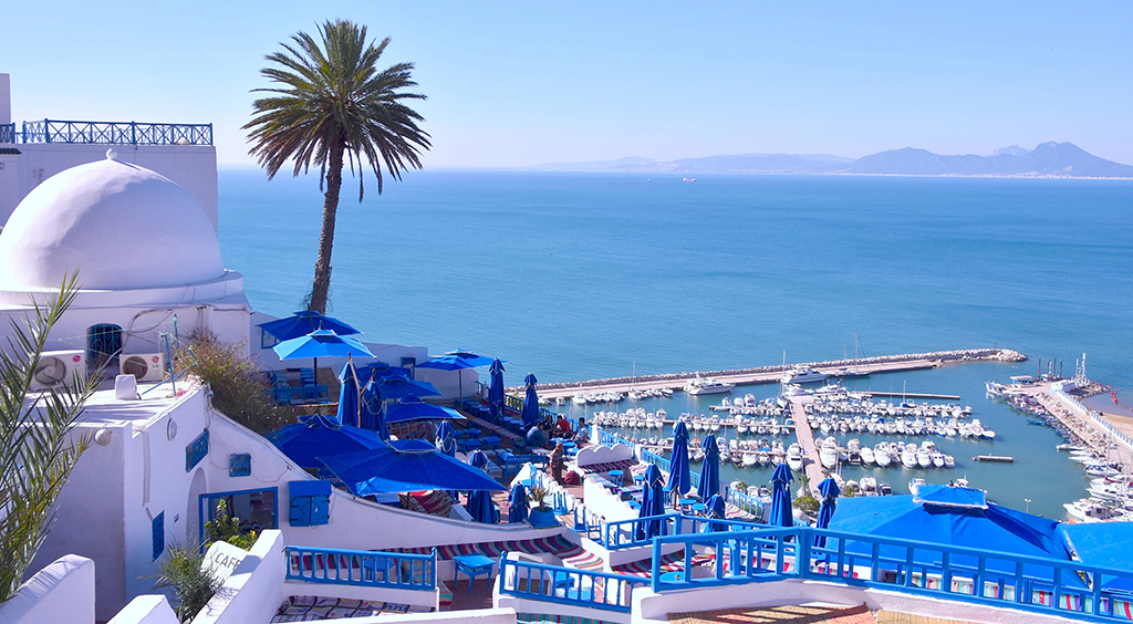 Sidi Bou said view over marina, Tunisia
