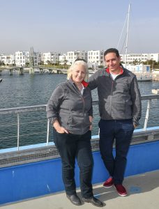 Yacht Services Tunisia team at Yasmine marina on a bridge